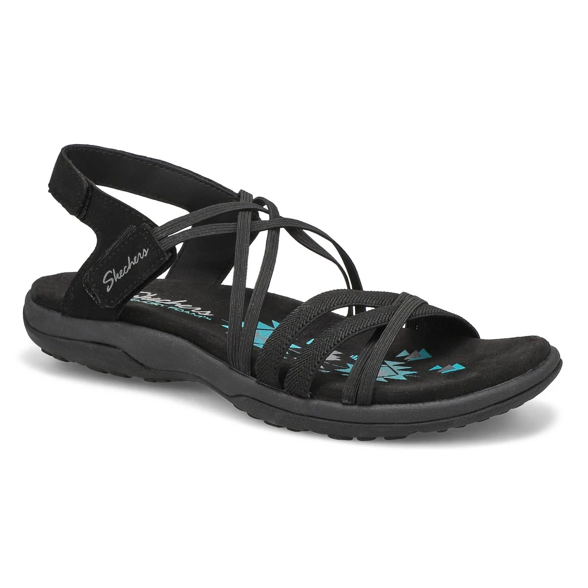 Skechers Women's Reggae Slim Sandal - Black/B 3 Skechers Women's Reggae Slim Sandal - Black/B