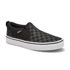 Vans Boys' Asher Sneaker - Checkered Black/Bl