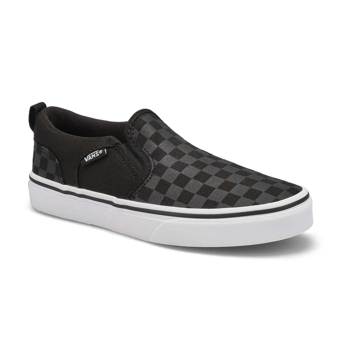 Vans Boys' Asher Sneaker - Checkered Black/Bl 3 Vans Boys' Asher Sneaker - Checkered Black/Bl
