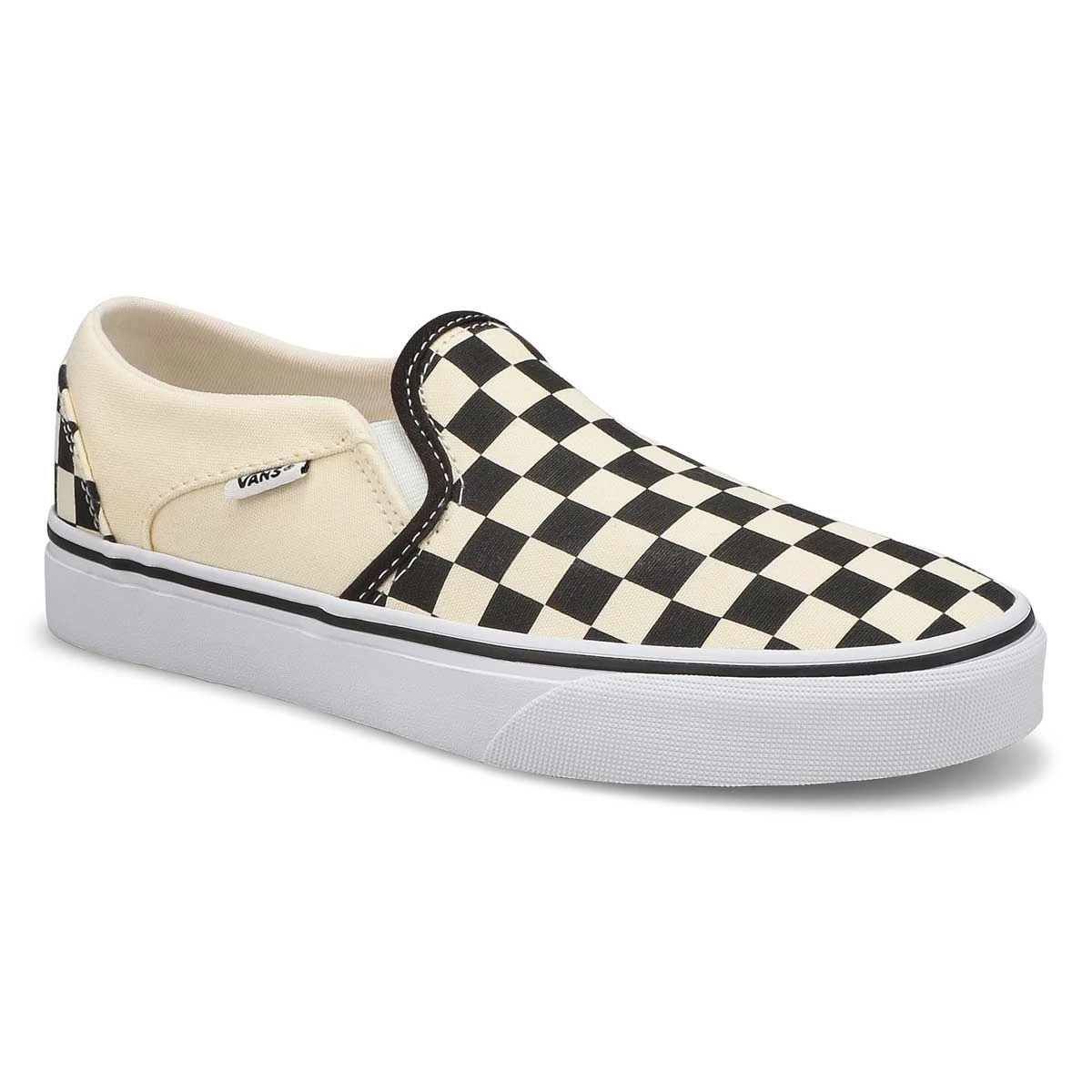 Vans Women's Asher Sneakers - Checkered White 4 Vans Women's Asher Sneakers - Checkered White - Image 2