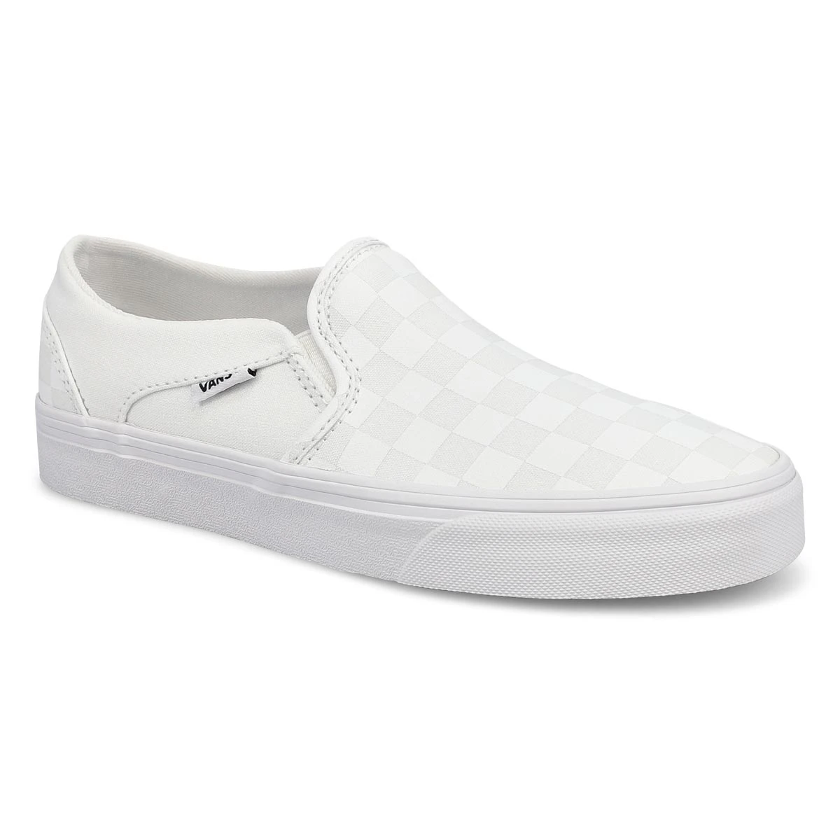 Vans Women's Asher Sneakers - Checkered White 3 Vans Women's Asher Sneakers - Checkered White